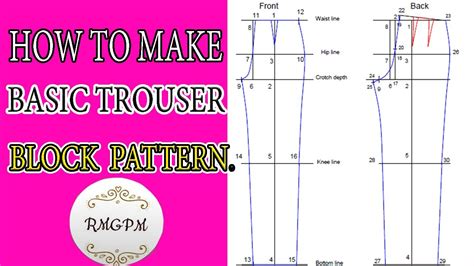 Basic Men�s Trouser Block Sloper Sewing Pattern Sizes Etsy