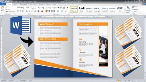 how to make a two fold program in word