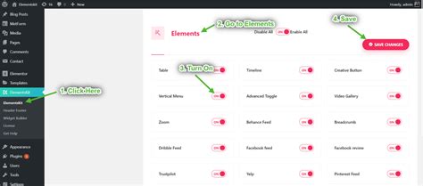 how to make a vertical menu in elementor