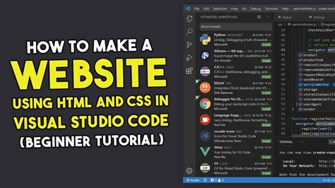 how to make a website using html and css in visual studio code