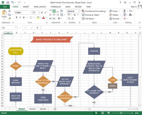 how to make a work flow chart in excel