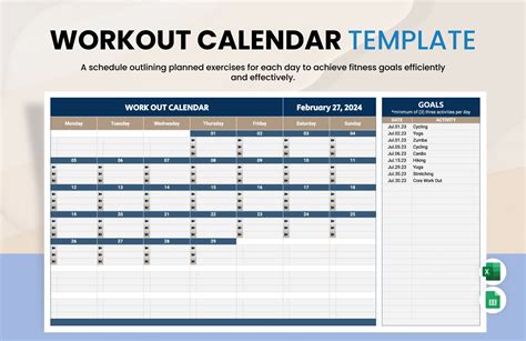 how to make a workout schedule on excel