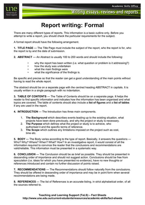 how to make a written report example for students