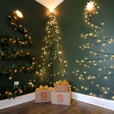 How To Make A Xmas Tree With Lights On Wall
