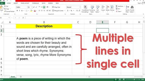 how to make additional line in excel cell