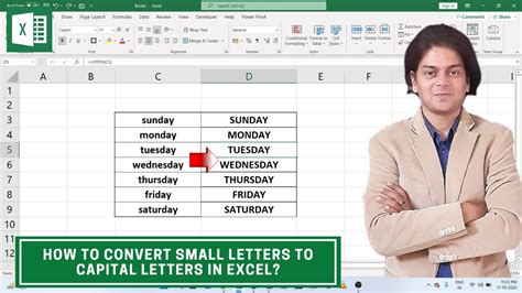 how to make alphabet small in excel