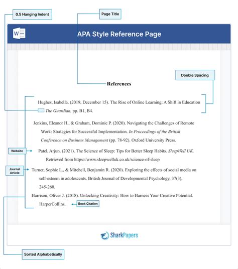 how to make an apa reference format