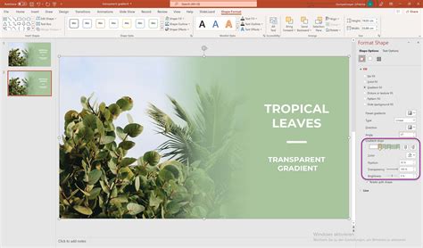 how to make an image partially transparent in powerpoint