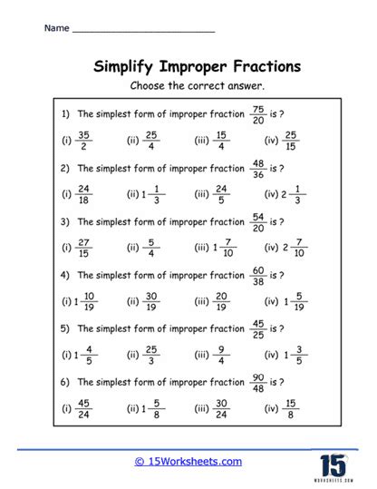 how to make an improper fraction in simplest form