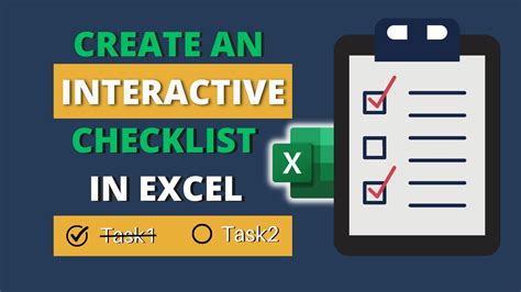 how to make an interactive checklist in excel