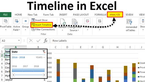 how to make an interactive timeline in excel