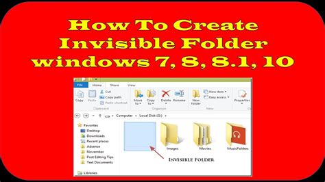 how to make an invisible folder windows 7