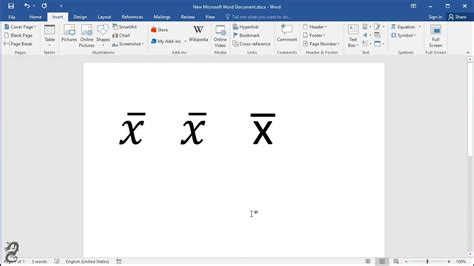 How To Make An X Bar In Word