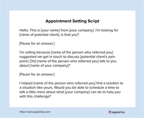 how to make appointment with client