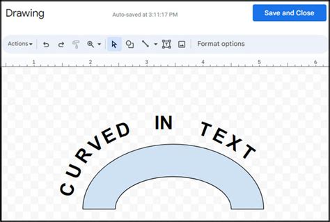 how to make arched text in google docs