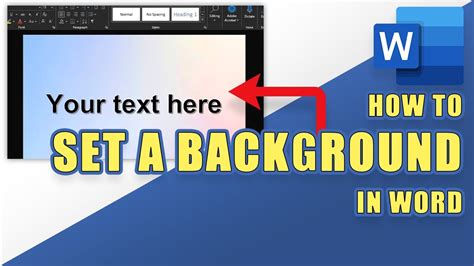 how to make background in word