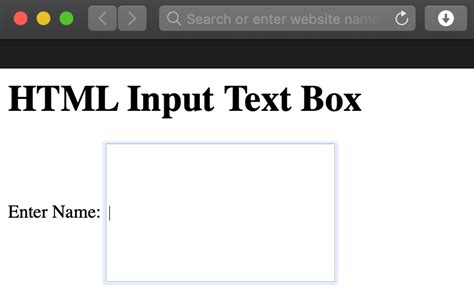 how to make big input box in html