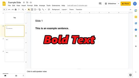 how to make bold in google slides