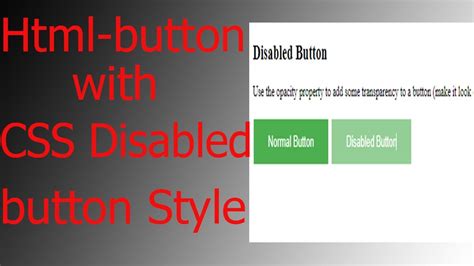 How To Make Button Disabled In Css