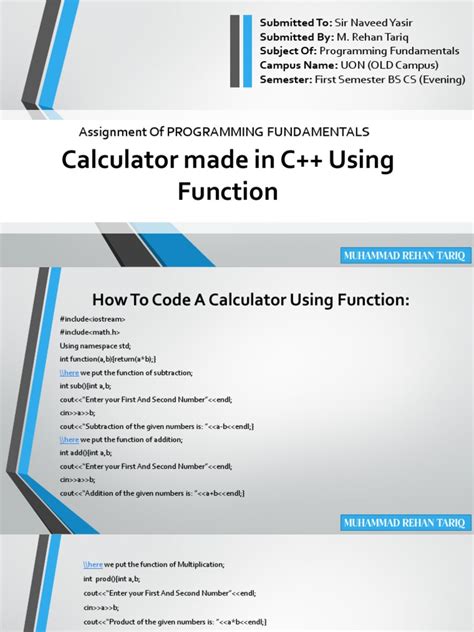 How To Make Calculator In C++ Using Functions