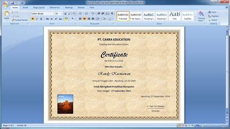 Create a Certificate of Recognition in Microsoft Word