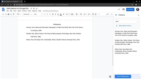 how to make citation format in google docs