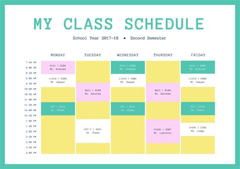 how to make class time table