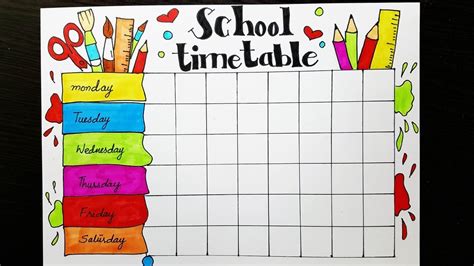 how to make class time table chart
