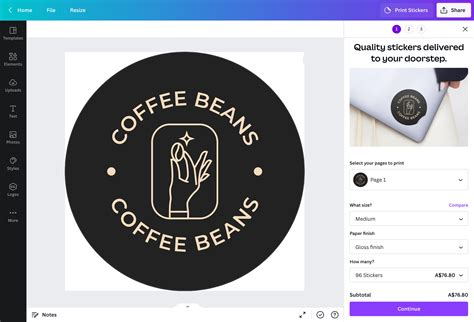how to make clear stickers on canva