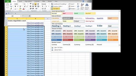 how to make clickable links in excel