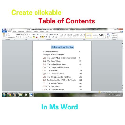 How To Make Clickable Table Of Contents In Word 2010