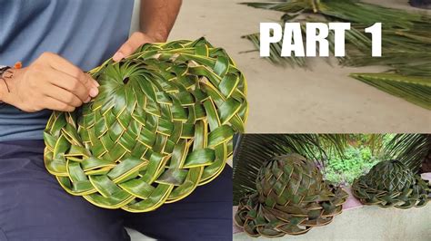 how to make coconut leaves hat