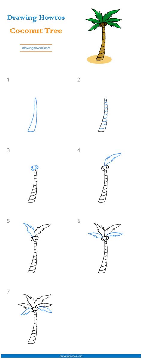 how to make coconut tree step by step