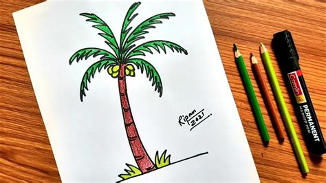 how to make coconut tree with pencil