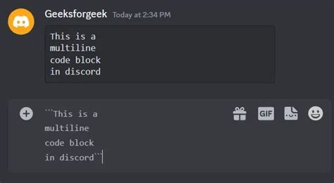 how to make code block text in discord