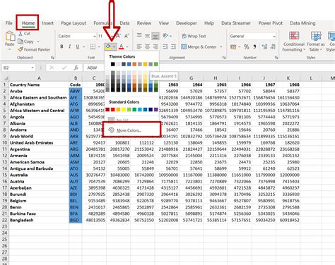 how to make color change in excel cell