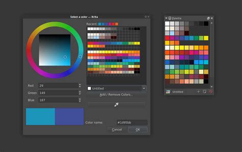 how to make color palette in krita