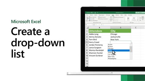 how to make column in excel drop down list