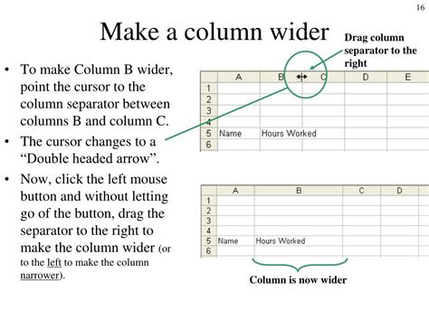 how to make column wider excel