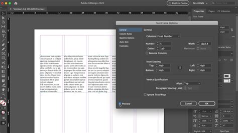 how to make columns in a text box