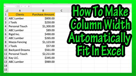 how to make columns in excel fit text