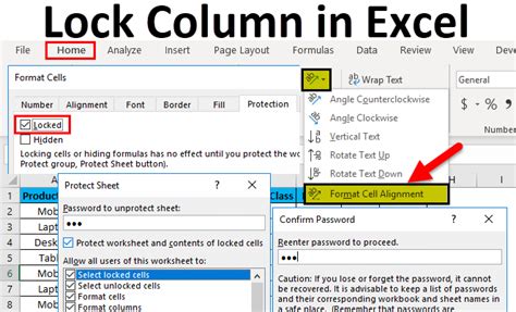 how to make columns locked in excel