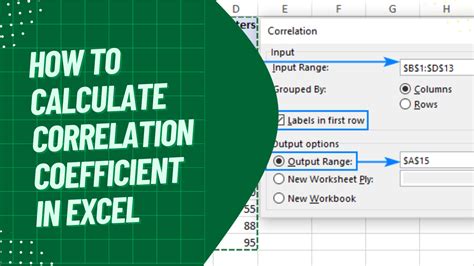 how to make correlation coefficient in excel