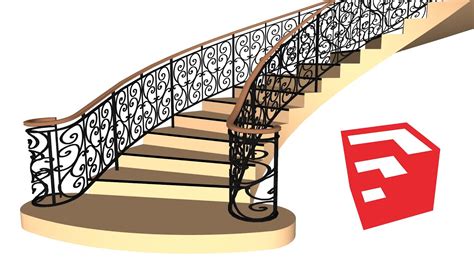 how to make curved staircase in sketchup