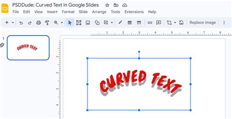 how to make curved text in google slides