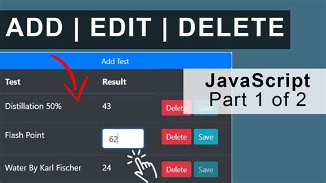 how to make delete button work in javascript