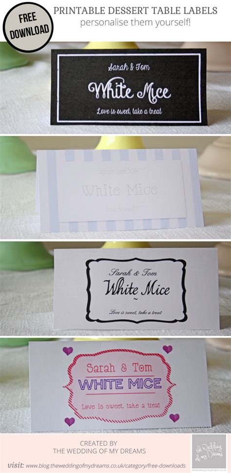 How To Make Dessert Table Labels
