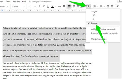 how to make double space on google docs app