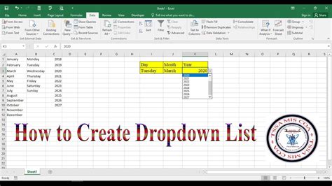 how to make dropdown list in excel sheet