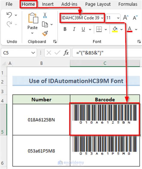 how to make ean code in excel